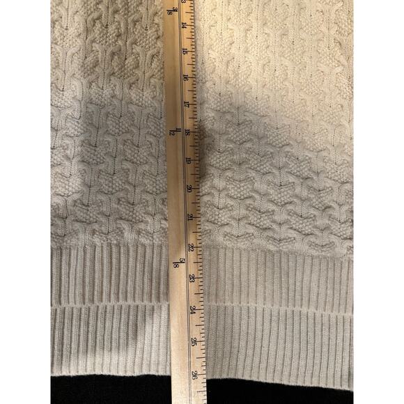 Tahari cableknit ivory wool blend turtleneck sweater women’s Xs - Picture 9 of 9
